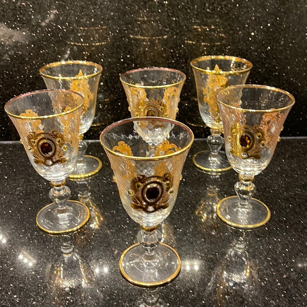 Bohemia embellished crystal pedestal wine glasses
